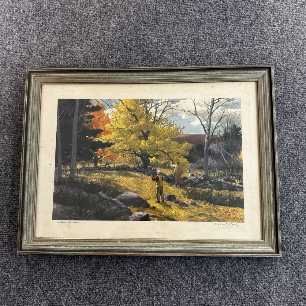 Vintage Aiden Lassell Ripley Autumn Morning Talio-Chrome Framed Sporting Print